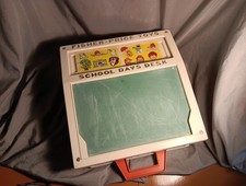 Vintage Fisher Price Toys 1972 School Days Desk w/ Stencils Chalkboard Portable