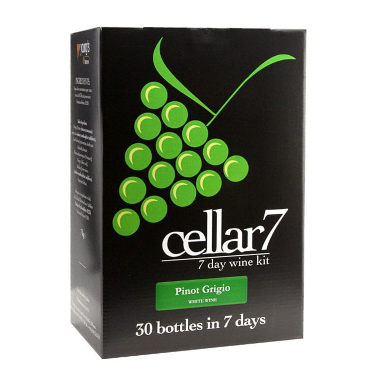 Youngs Cellar 7 Pinot Grigio White Wine Kit 30 Bottle 7 Day Homebrew Brewing