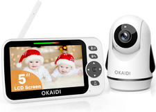 Video Baby Monitor with Camera and Audio, 5" Display Baby Monitor No Wifi, 30H B