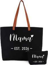 Mama Tote Bag with Makeup Bag - Thoughtful Gifts for New and Expecting Moms