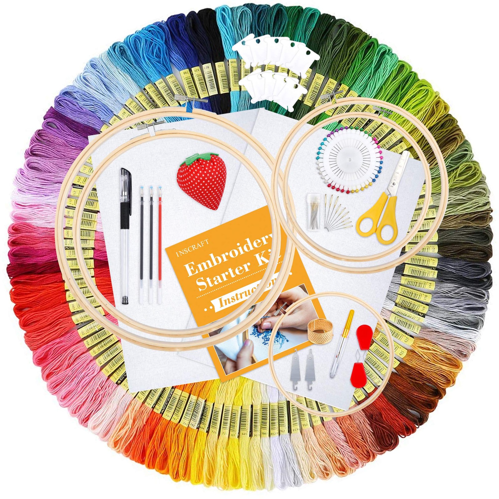 Kit, 200 Colors Threads, 5 Pcs Small, Multicolor