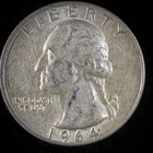 90% Silver 1964 Washington Quarter  - F26H