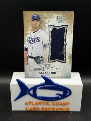 2015 Topps Triple Thread Game Used Jumbo Relic 9/9 Alex Cobb Last Print TB Rays