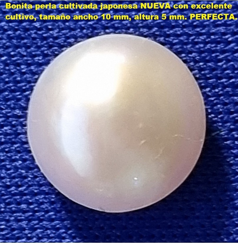 BONITA PERLA CULTIVADA JAPONESA NUEVA - AUTENTICA de 10 x 5 mm. Peso 0,50 gr.