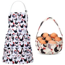 2 PCS Egg Collecting Apron Basket 15 Pocket Chicken Gathering Farm Vivid Style