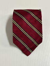 Brooks Brothers Makers Silk Necktie Men's Red Gold Striped Tie EUC