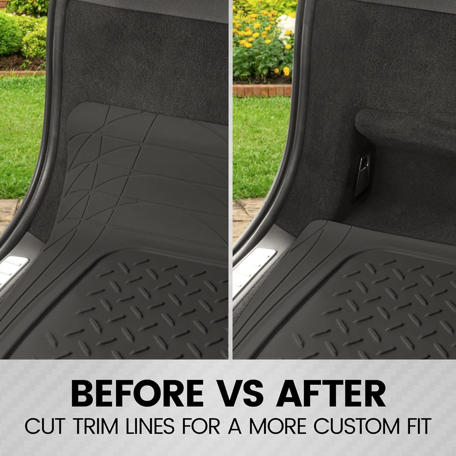 Heavy Duty Rubber Cargo Mat Liner for Cars, SUVs, Vans & Trucks - Black thumbnail 6