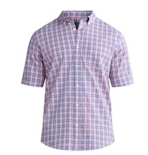 George Mens Size S 34-36 Classic Plaid Button Down Shirt Short Sleeve NWT