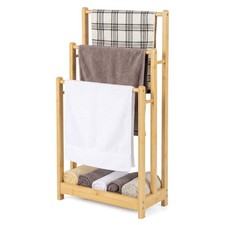 18 X 9 X 34 Free Standing Towel Rack Blanket Ladder Holder Wstorage Shelf
