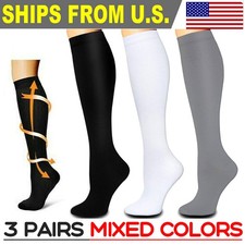3x Compression Socks Stockings Womens Mens Knee High Medical 20-30mmHg S/M-L/XL