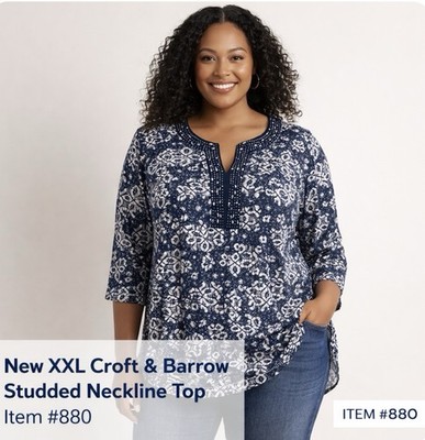 New XXL Bedazzled Croft And Barrow Top #880*8 (JFT)