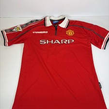 Manchester United Umbro Ole Gunnar Solskjaer #20 Sharp Soccer Jersey XL 1998