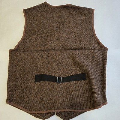New Woolrich Utility 12 Full Zip Wool Vest - BROWN - Men's Size