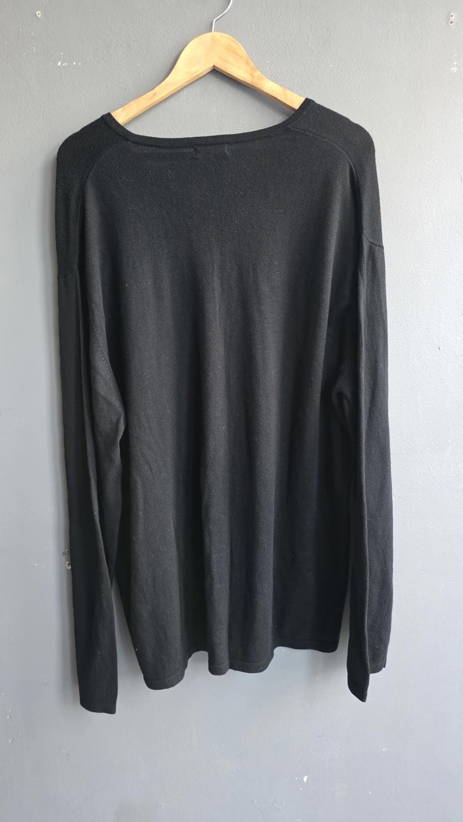 Next Luxury Black Cashmere Modal Blend V-Neck Jumper XL Soft Fine Knit Premium image 6