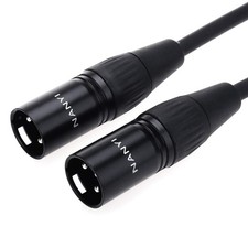 1.6 ft 0.5M 3-Pin XLR Male to Male Microphone Cable, DMX Patch Cord, OFC