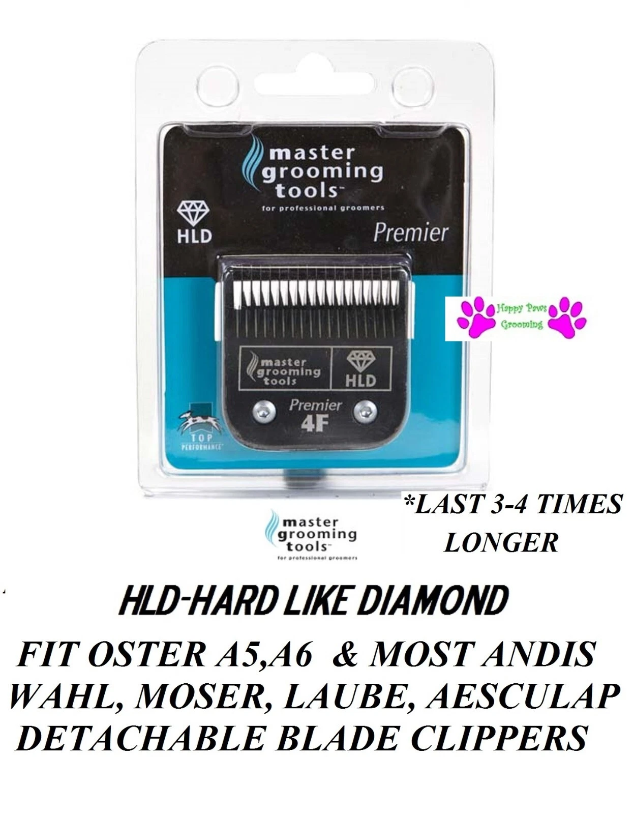 HLD(LIKE TITANIUM)Pet Grooming 4F(4FC)Blade*Fit Andis AGC,Oster A5 A6 Clippers