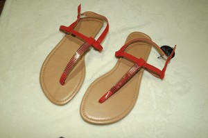 orange sandals wide fit