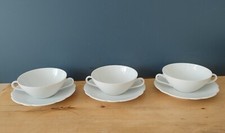 Seltmann Weiden Inka uni weiß 3 x Suppentasse Ø 12 cm + UT gewellter Rand