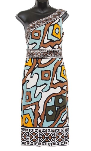 DIANE von FURSTENBERG One-Shoulder Dress Silk Size 6
