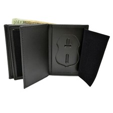 ICE Federal Air Marshal FPS HSI Recessed Double ID Mens Leather Badge Wallet