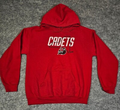 Hilton Cadets Hoodie Men's M Medium Red Graphic Pullover Sweatshirt Hoodie