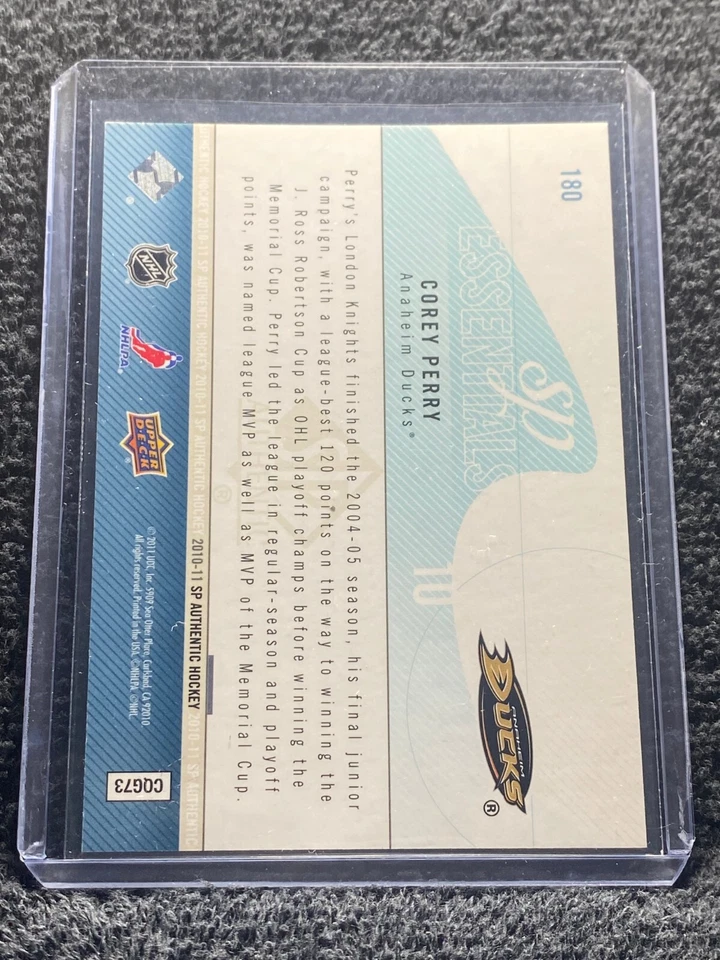 2010-11 SP Authentic - Essentials - #180 Corey Perry *0702/1999* - Image 2 of 2