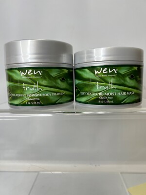 Duo WEN by Chaz Dean Blessing Re-Moist Mask 8oz  & Body Treatment 8 oz  Truth