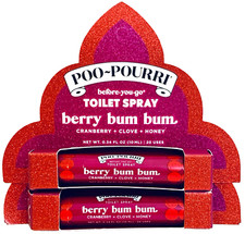 2 Ct Poo-Pourri Berry Bum Bum Before You Go Toilet Spray Cranberry Clove Honey
