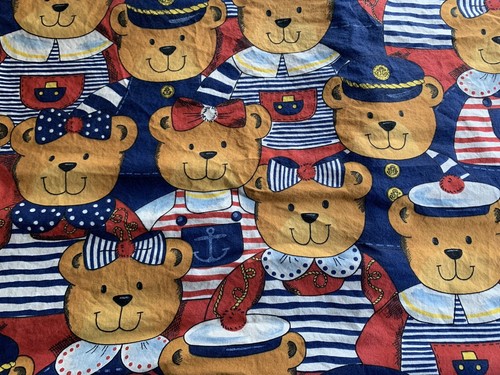 Vintage California Kids Pillow Sham Pillowcase Nautical Teddy Bears Americana - Picture 2 of 7