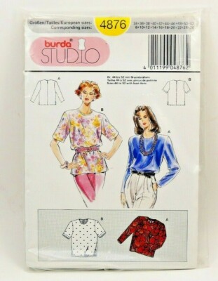 Vintage Burda Studio Pattern 4876 Misses Blouse Size 8-26 Sealed