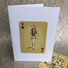Sailor Jerry Rum Vintage Playing Card -  Blank Greetings Card - Sailor Tattoo