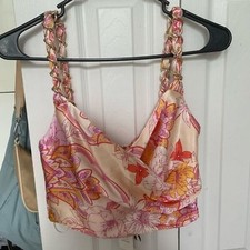 ZARA The Sasha top printed satin with chain straps 3198/250