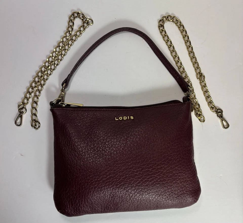 Bolsa de couro italiana Lodis Emily 5 em 1 conversível Borgonha - Imagem 4 de 4