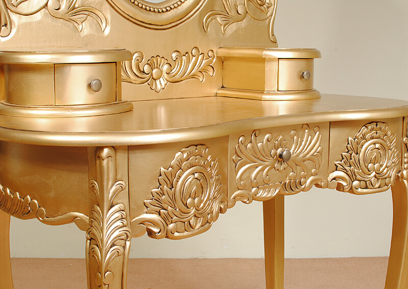 Gold Rococo Dressing Table Vanity Makeup Desk Dresser 78264 | eBay