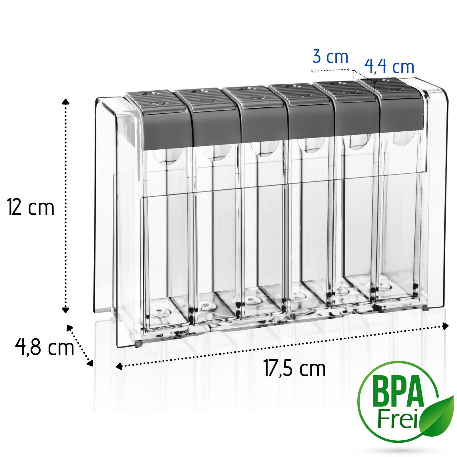 Neelam 10-teiliges Edelstahl Gewürzbox-Set In Silber - Mit 7 Behältern, Innenplatte, Löffel & Deckel