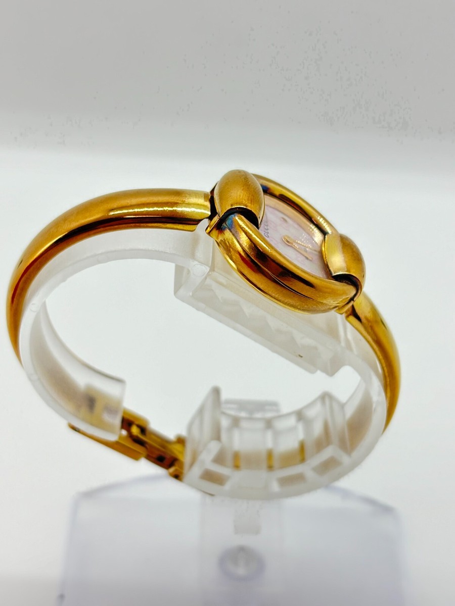 Read ] Gucci 1400L Watch Ladies Round Quartz Gold Pink Not tested