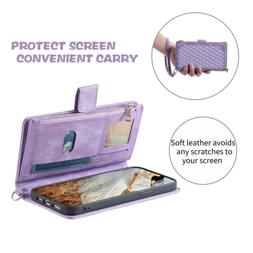 Funda de cuero con correa para el hombro tipo billetera abatible para iPhone 14 15 13 12 11 Pro Max XR 7 8 - Imagen 29 de 78