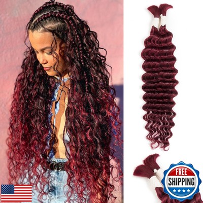 28 Inch Human Braiding Hair Deep Water Wave 2 Bundles/Pack  display picture 2