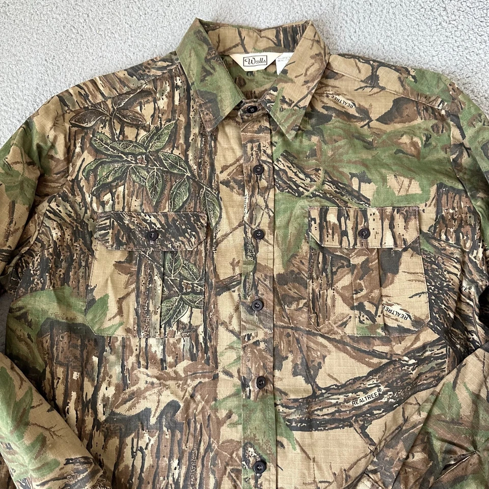 Vintage Walls Shirt Mens Extra Large XL Brown Camouflage USA Hunting Realtree - Image 2 of 4