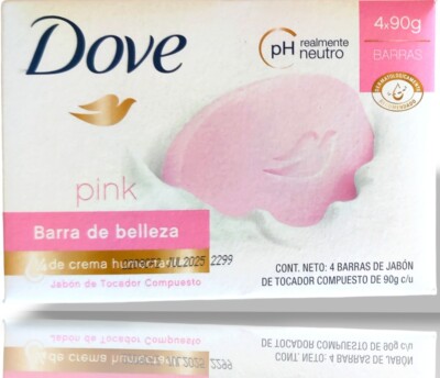 4 - DOVE ROSA PINK JABON MOISTURIZING CREAM BARSOAP SOFT SMOOTH SKIN 90G each 