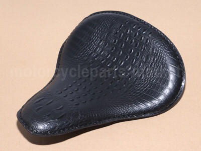 Leather Alligator Slim Solo Driver Seat For Harley Dyna FXDF FXDL FXDB Blackline
