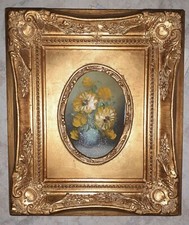 quadro dipinto A MANO con cornice barocca dorata classico decorate ORO 30X35CM