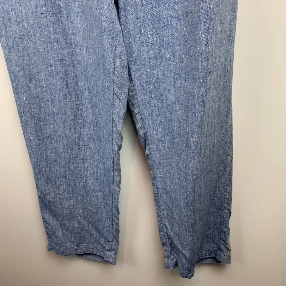 Rachel Rachel Roy Womans 100% Linen Pants Elastic Waist Straight Leg Pants Large - Image 3 of 4