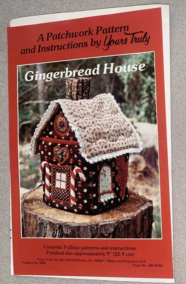 VTG Gingerbread House Yours Truly Patchwork Pattern  Uncut  1978 Darling Quilted - Image 4 of 4