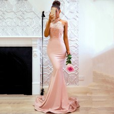 baby pink fishtail prom dress