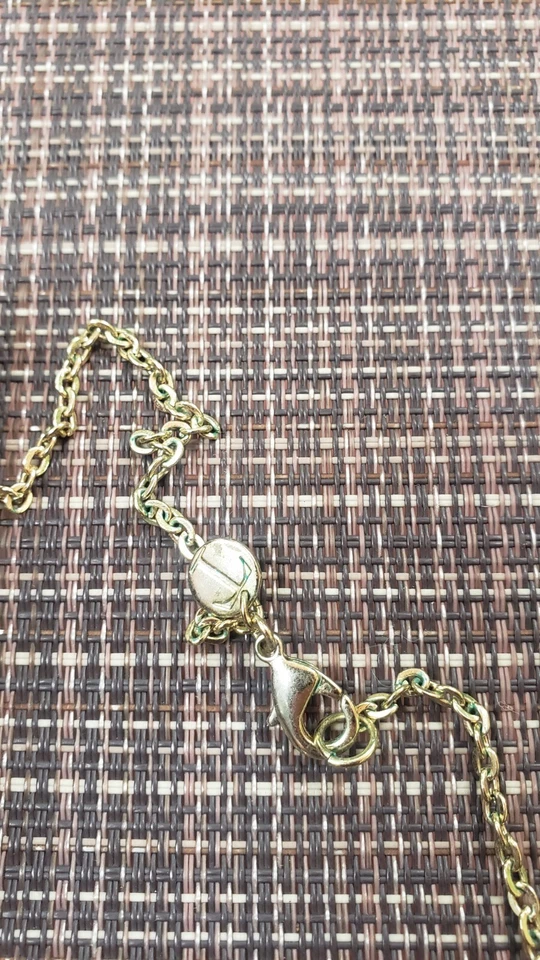 Collar Largo Talbots Piedra Cuarzo Rosa Colgante Tono Dorado Cadena Usado Foto 3 de 4