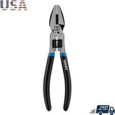 8 Inch Multi Function Linesman Pliers W/ Comfort Grip Chrome Vanadium Tool New