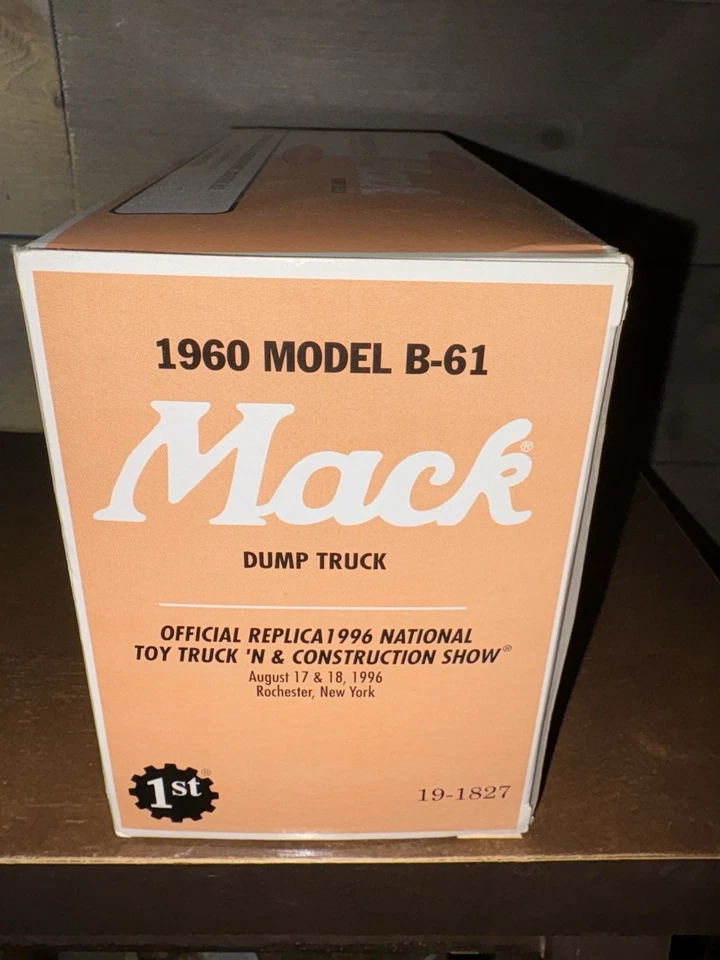 Camión de volteo First Geat 1/34 1960 modelo B-61 Mack fundido a presión con caja 1996 envío gratuito Foto 4 de 4