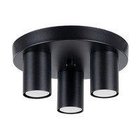 Deckenlampe Stahl Schwarz GU10 Wohnzimmer B:25 Cm Deckenleuchte Schlafzimmer