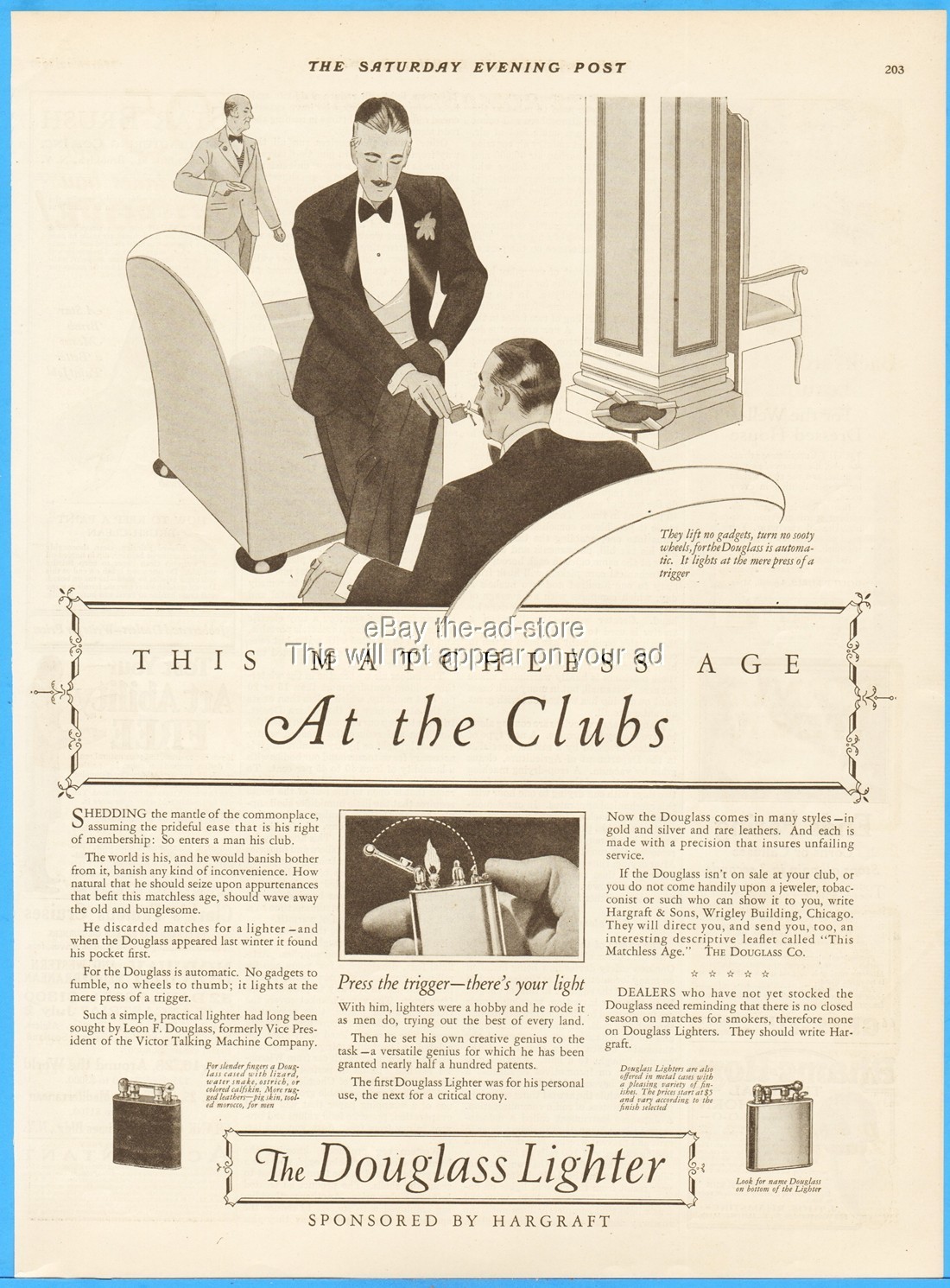 Hargraft Chicago Vintage 1920's Art Ad